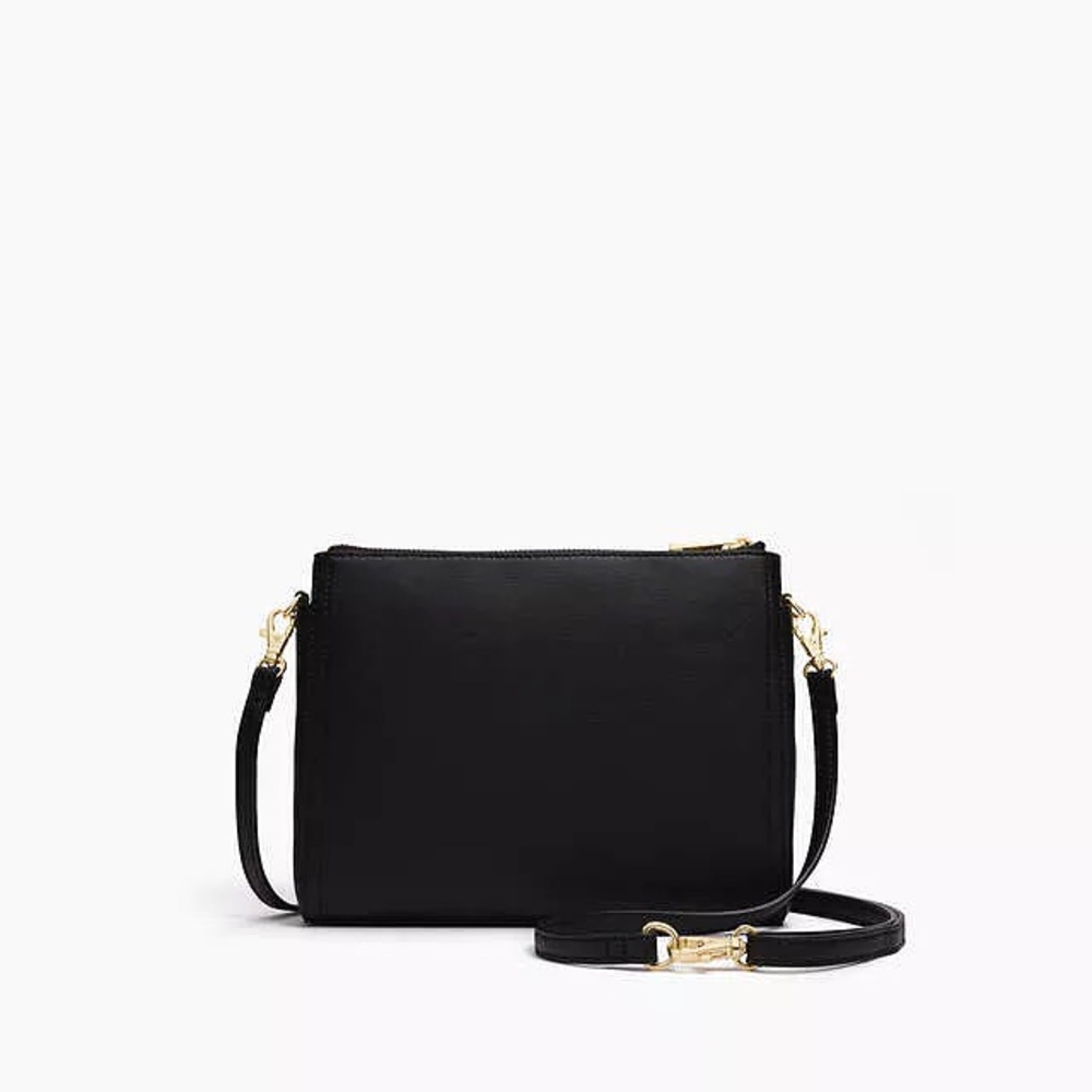 Lo & Sons Black Crossbody Bag with Gold Accents